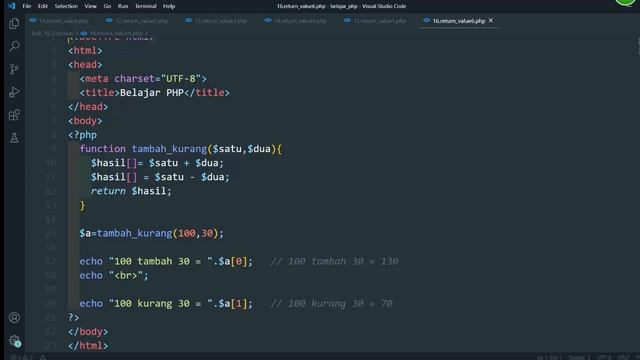 PHP Dasar #5 Tips Membuat Function Dalam PHP смотреть онлайн