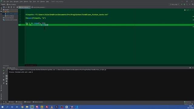 Python - 11 : Ecrire dans un fichier texte смотреть онлайн
