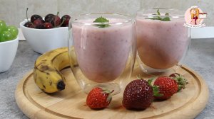 Самый простой и вкусный СМУЗИ из КЛУБНИКИ с БАНАНОМ и ЙОГУРТОМ. 2 минуты и напиток готов!