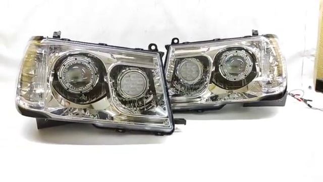 Toyota Land Cruiser 100 фары светодиодные. Хрусталь. смотреть онлайн