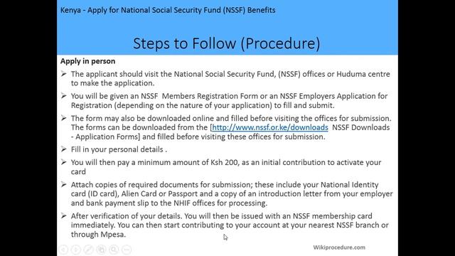 Kenya - Apply for National Social Security Fund (NSSF) Benefits - English смотреть онлайн