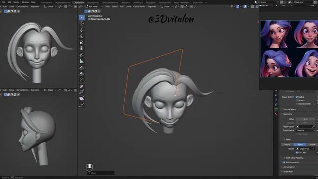 Стилизованный 3Д персонаж в Blender 3.6 смотреть онлайн