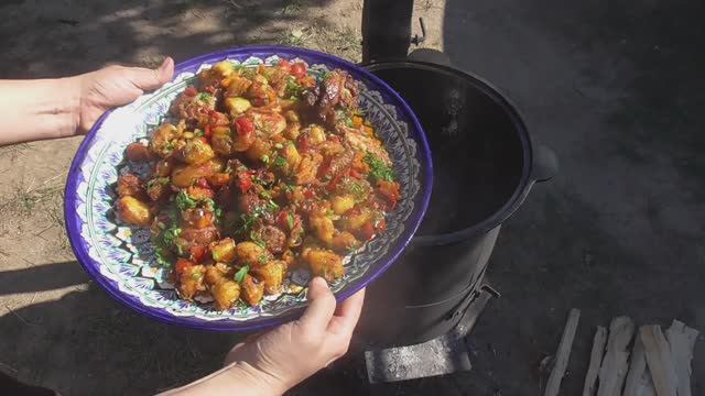 Курица по Дачному в Казане