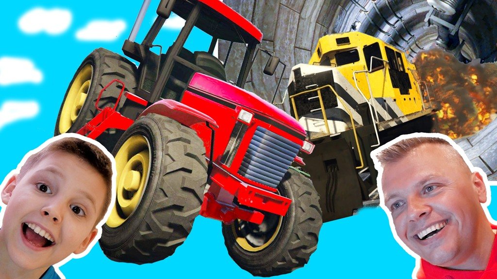 КАК Остановить ПОЕЗД Тракторами в GTA5 ТЕСТ на ПРОЧНОСТЬ от Игорюшины Игруши