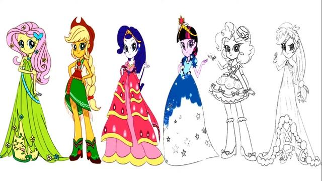 My Little Pony Coloring Book MLP My Little Pony Coloring Pages MLP Grand Galloping Gala Dress Girls смотреть онлайн