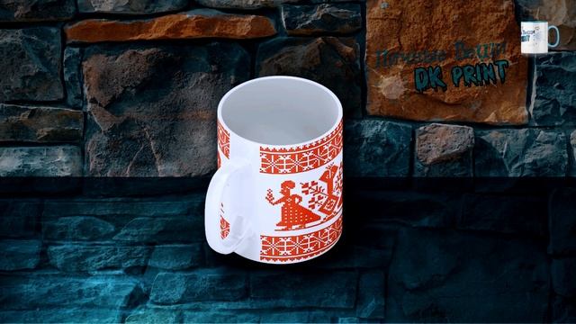 Орнамент русской народной вышивки на (стандартных) кружках. (red, blue) - "Личные вещи" | DK Print смотреть онлайн