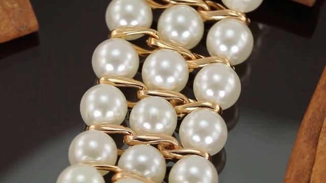 Прелестный браслет с жемчугом, покрытый золотом