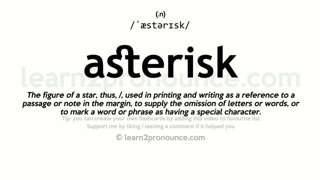 Pronunciation of Asterisk | Definition of Asterisk смотреть онлайн