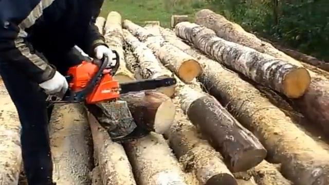 Распиловка дров бензопилой смотреть онлайн