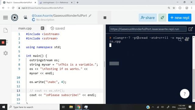ostringstream C++ tutorial: Output streams operations for strings смотреть онлайн