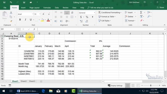 Microsoft Excel 2019 Tutorial for Beginners – How to Use Excel Part 3 смотреть онлайн