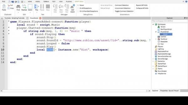 ROBLOX Scripting Tutorials - How To Script Your Own Music Admin Command!