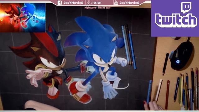 Colored Pencil Drawing: Sonic and Shadow - Speed Draw | JosYMovieS смотреть онлайн