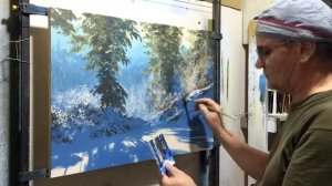 Зимний день Пишем акрилом  Художник   композитор  Юшкевич Виктор