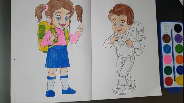 Рисунок акварелью для детей Мальчик с Девочкой! Залипательное видео! смотреть онлайн