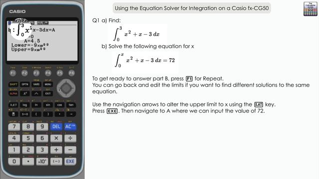 Using the Equation Solver for Integration on a Casio fx-CG50 | Calculus on CG50 смотреть онлайн