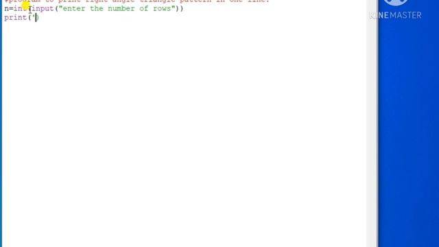 star pattern program in python,right angle triangle,in single line. смотреть онлайн