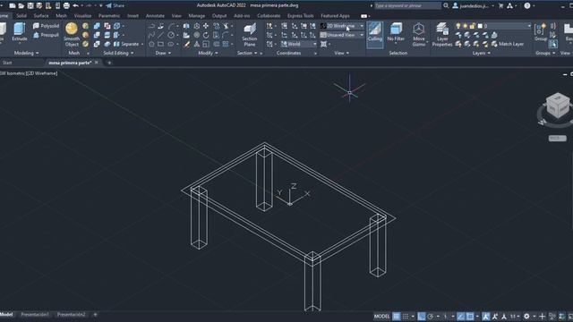 Autodesk AutoCAD 2022 mesa primera parte dwg 2021 08 02 13 46 53 смотреть онлайн