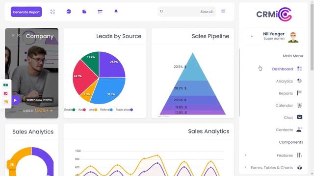 CRM Dashboard UI Kit Bootstrap 5 Admin Template with RTL Dashboard смотреть онлайн