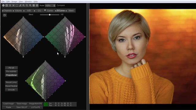 Коррекция цвета кожи в CMYK и 2D кривых в 3D LUT Creator смотреть онлайн