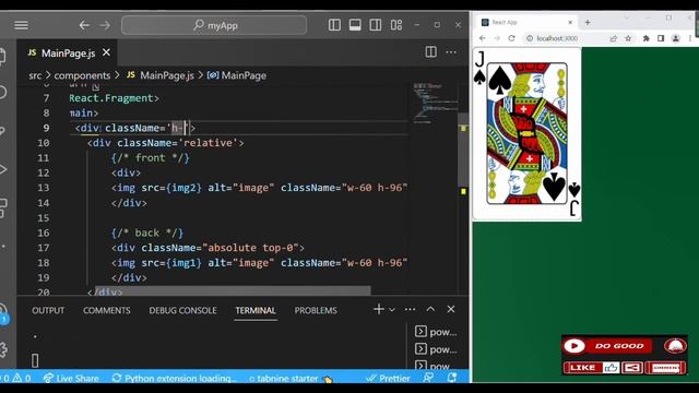 Flip a Card using Hover Event with React Hooks for beginners смотреть онлайн