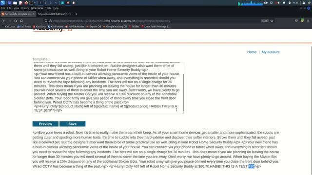 Server-side template injection using documentation (SSTI) Lab03 смотреть онлайн
