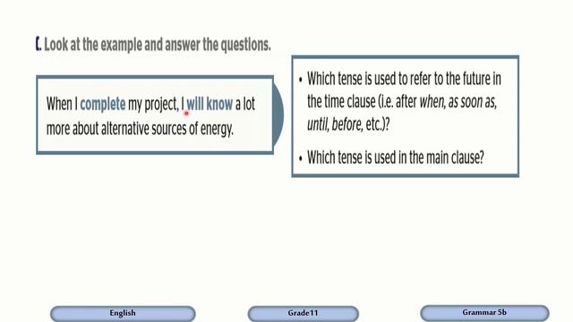 Grade 11 Technology English Grammar 5b Future tenses other future forms Time clauses смотреть онлайн