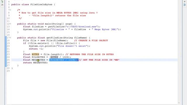 HOW TO GET FILE SIZE IN MEGA BYTES MB USING JAVA смотреть онлайн