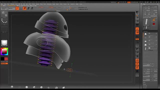 10. Zbrush. "Проект Робот" 4.Позвоночник. Уроки самообучения смотреть онлайн