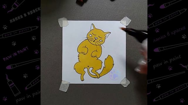 Спящий Котик ? (рисунок маркерами) смотреть онлайн