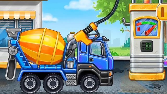 Собираем Технику,.ч.5. Бетономешалка, Грузовик, Мультики про машинки смотреть онлайн