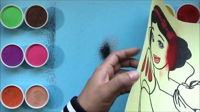 Colored sand painting SNOW WHITE PRINCESS so beauty - Learn colors/BUMBLE BEE TV смотреть онлайн