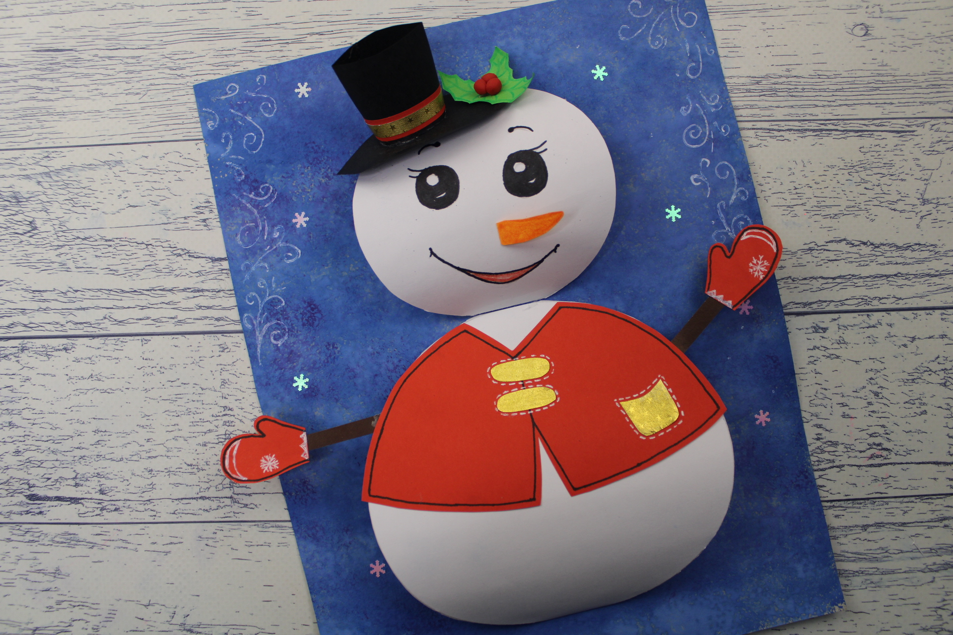 СНЕГОВИК ⛄ объемная аппликация из бумаги своими руками. смотреть онлайн