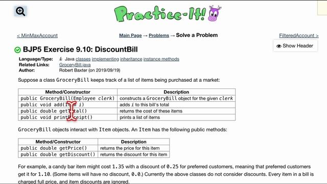 Java Practice It | Exercise 9.10: DiscountBill | classes, implementing, inheritance, instance metho смотреть онлайн