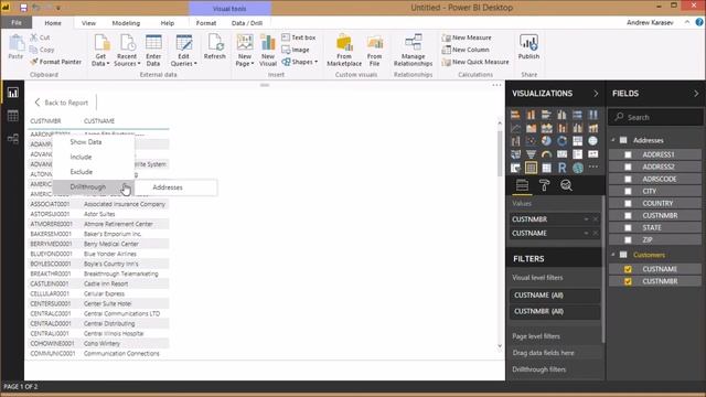 Power BI Drillthrough simple design example смотреть онлайн