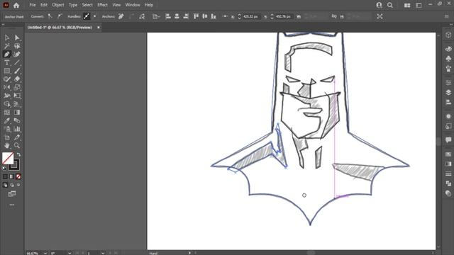 Illustrator CC Tutorial | Create a Vector Batman Character from Sketch смотреть онлайн