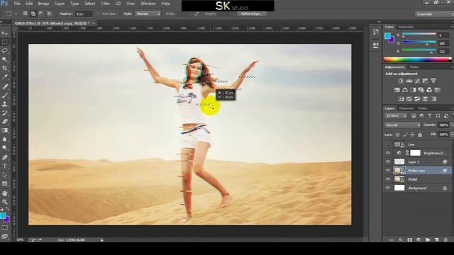 How create Glitch Effect in photoshop tutorials | step by step for beginners | SK Studio смотреть онлайн