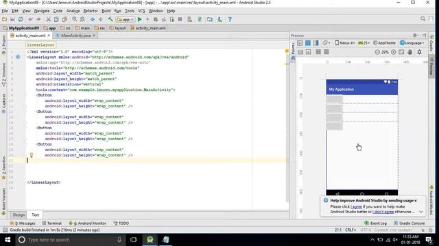 Layouts in android studio.#LinearLayout. смотреть онлайн