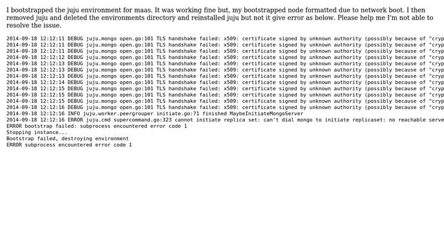 Ubuntu: Error bootstrapping juju environment maas, crypto/rsa: verification error смотреть онлайн
