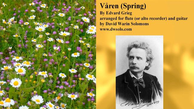Våren (Spring) by Grieg arranged for flute or recorder and guitar смотреть онлайн