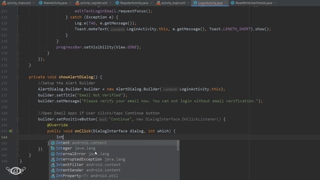 #11 Show AlertDialog Box if Email Not Verified | Login and Register Android App using Firebase смотреть онлайн
