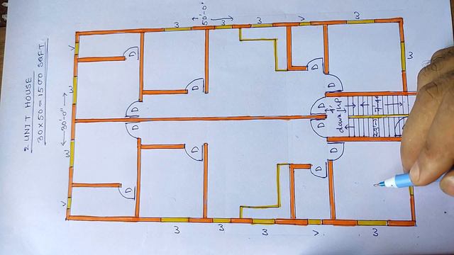 30×50 sqft 2 UNIT house design for 2 brothers || 1500 sqft 2 brothers house plan ||50×30 sqft 2unit смотреть онлайн