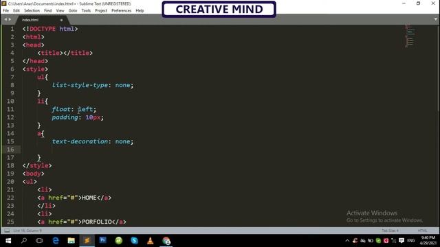 How To Create Navbar On WebPage By Sublime Text 3 | Tutorial #7 | Urdu-Hindi | Creative Mind смотреть онлайн