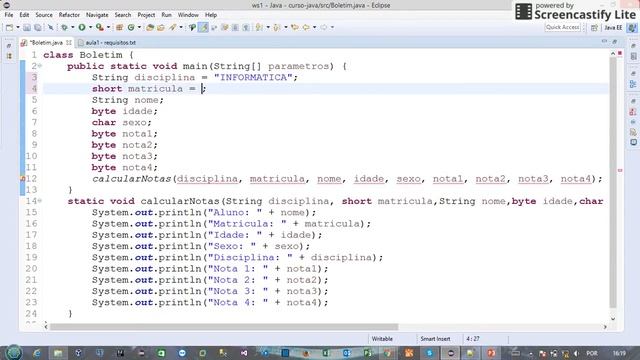 Curso Java Aula 1 - variavel local e tipo double смотреть онлайн