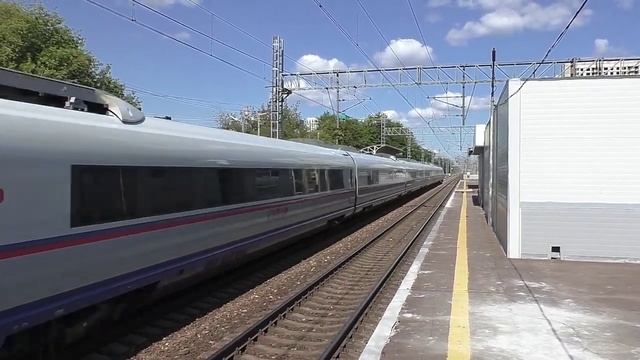 Электропоезд ЭВС1-18 "Сапсан" (ТЧ-10) высокоскоростной поезд №755А Санкт-Петербург - Москва. смотреть онлайн