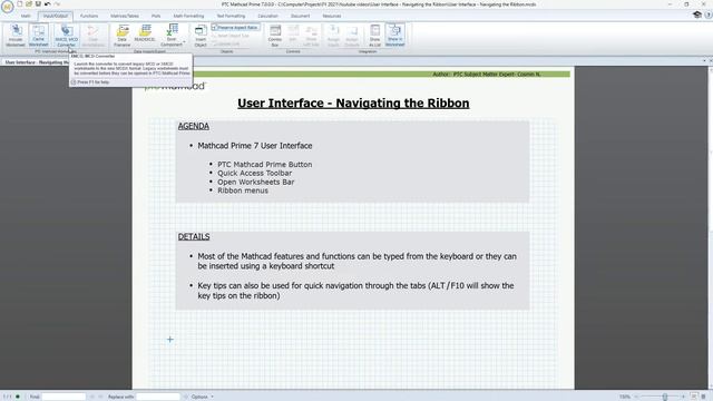 Navigating Mathcad Prime's Ribbon User Interface смотреть онлайн