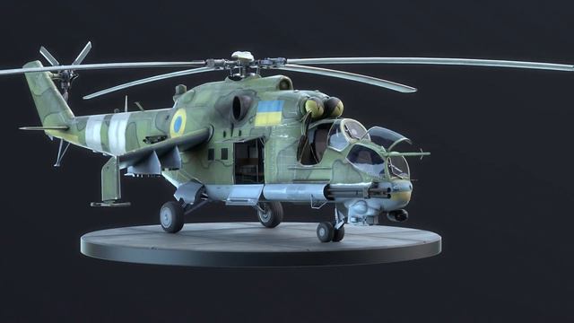 Mi-24 Helicopter 3d-model Turntable смотреть онлайн