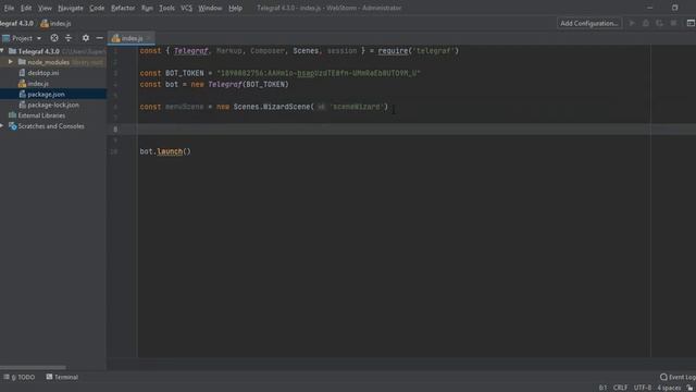 Проводим подготовительные работы перед созданием WIZARD сцен. Telegraf 4.3.0. NodeJS. AWS. смотреть онлайн