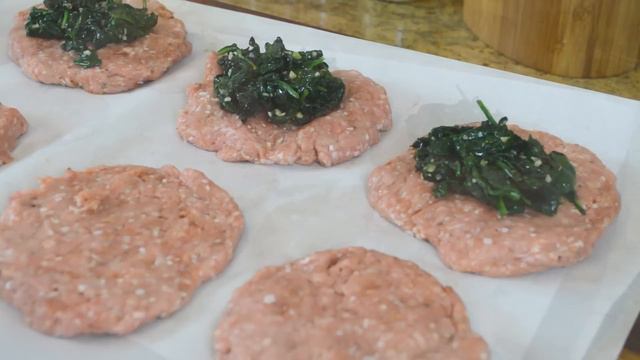 Spinach and Cheese Stuffed Turkey Burgers | Turkey Burger Recipe | Cooking With Carolyn смотреть онлайн