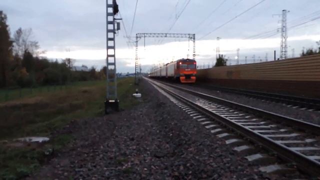ЭТ2М-114 с пригородным электропоездом сообщением Любань - СПб смотреть онлайн